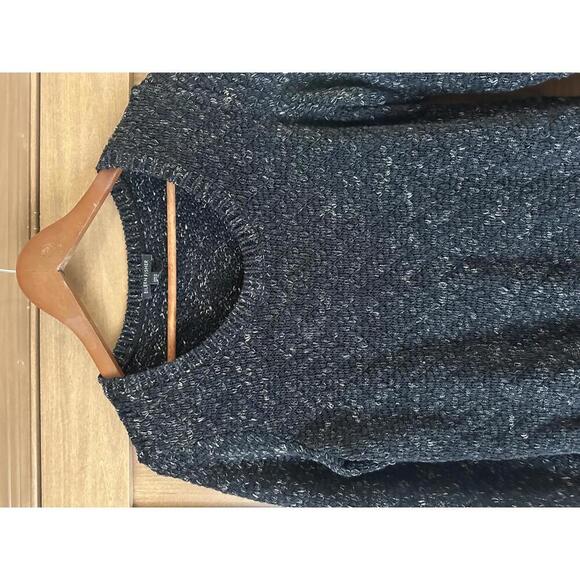 Eileen Fisher Black Marbled Chunky Knit Scoop Neck Sweater Women’s size Medium​ - Picture 5 of 10